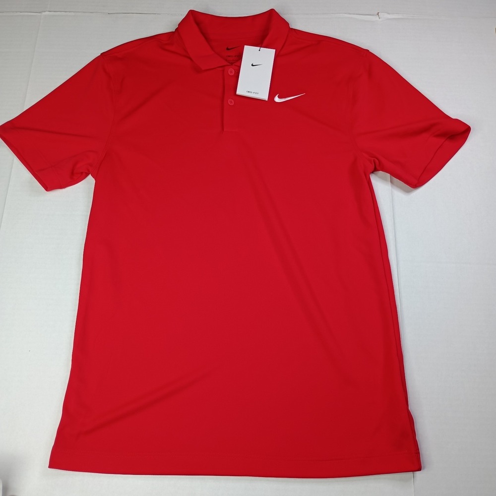 Nike Men's‎ Dri-Fit Core Solid Golf Polo Shirt Red Size S Small Short Sleeve